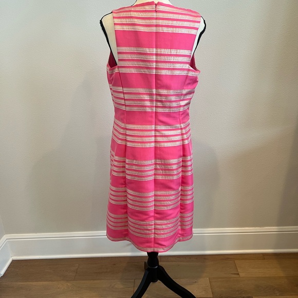 Lilly Pulitzer Pink Gold and Silver Striped Virginia Dress - Picture 3 of 7